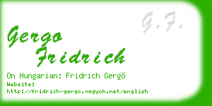 gergo fridrich business card