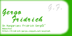 gergo fridrich business card